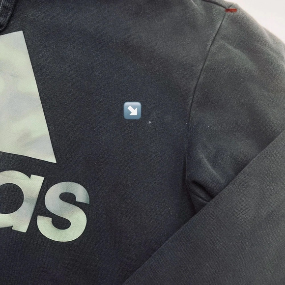 Adidas Essentials Camo Print‎ French Terry Hoodie Men’s S Black Loose Fit - Picture 8 of 8